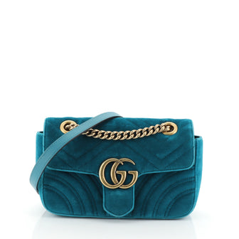 Gucci GG Marmont Flap Bag Matelasse Velvet Mini
