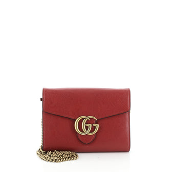 Gucci GG Marmont Chain Wallet Leather Mini