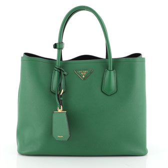 Prada Cuir Double Tote Saffiano Leather Small