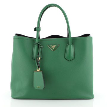 Prada Cuir Double Tote Saffiano Leather Small