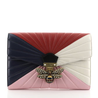 Gucci Queen Margaret Clutch Colorblock Leather 