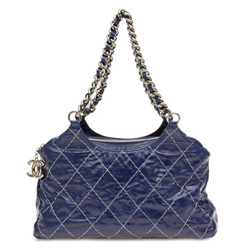 Chanel Contrast Stitch Tote Leather