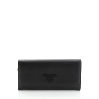 Prada Monochrome Continental Wallet Saffiano Leather Long