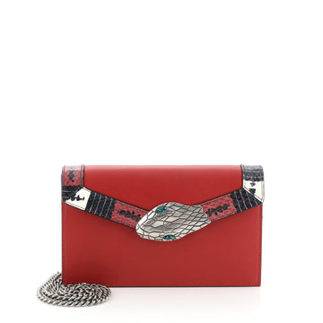 Gucci Lilith Flap Shoulder Bag Leather with Snakeskin Small