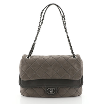 In The Mix Double Flap Bag Quilted Iridescent Calfskin Jumbo