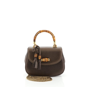 Gucci Bamboo Night Handbag Leather Mini