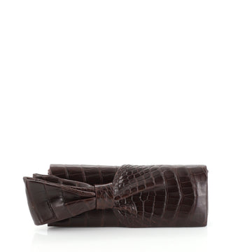 Christian Louboutin Aionoeud Bow Clutch Crocodile 