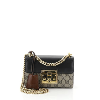 Gucci Padlock Shoulder Bag GG Coated Canvas and Leather Small