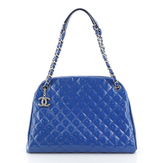 Chanel Just Mademoiselle Bag Quilted Patent Large