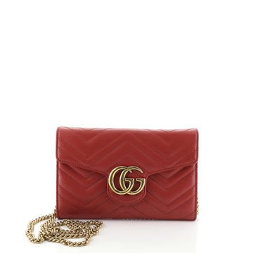 Gucci GG Marmont Chain Wallet Matelasse Leather Mini