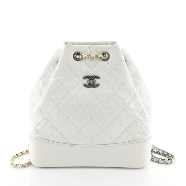 Gabrielle leather backpack Chanel White in Leather - 34370164