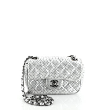 Chanel Punch Flap Bag Quilted Perforated Leather Small