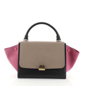 Celine Tricolor Trapeze Handbag Leather Small