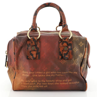 Louis Vuitton Mancrazy Jokes Handbag Monogram Canvas and Snakeskin 