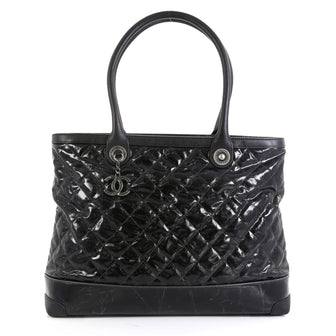 Chanel CC Charm Shopping Tote Quilted Vinyl Large