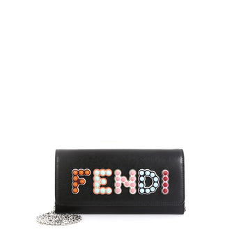 Fendi By The Way Continental Chain Wallet Leather 
