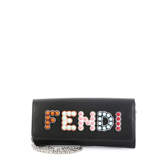 Fendi By The Way Continental Chain Wallet Leather 