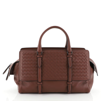 Bottega Veneta Monaco Handbag Nappa Leather With Intrecciato Detail Large