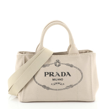 Prada Canapa Convertible Tote Canvas Mini