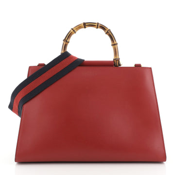 Gucci Nymphaea Top Handle Bag Leather Medium