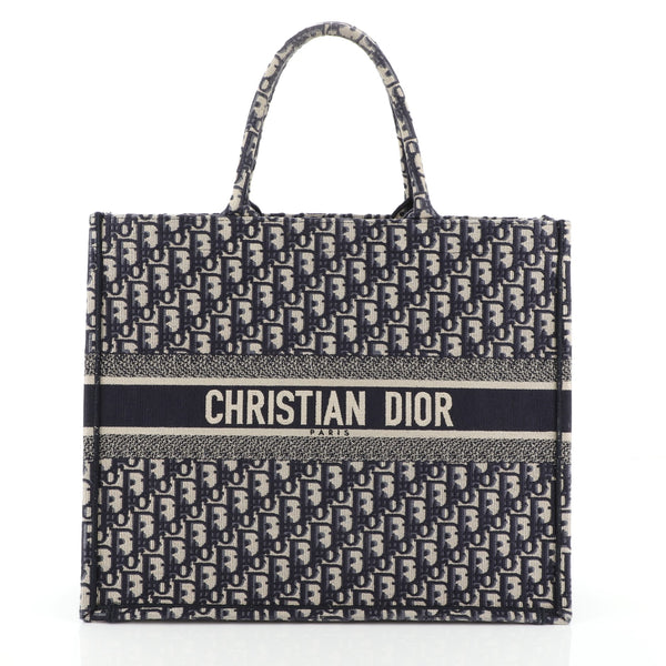 Christian Dior Book Tote Oblique Canvas Blue 4670178