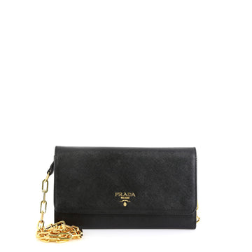Chain Wallet Crossbody Saffiano Leather