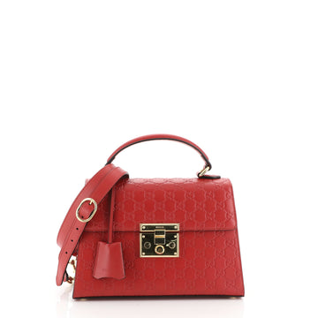 Gucci Padlock Top Handle Bag Guccissima Leather Small