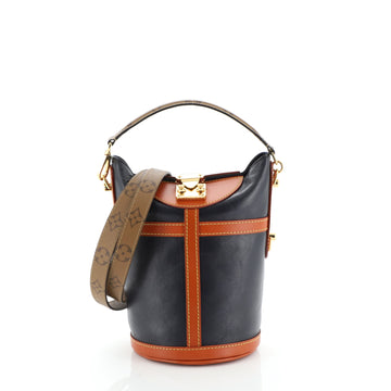 Louis Vuitton Duffle Handbag Leather with Reverse Monogram Canvas 