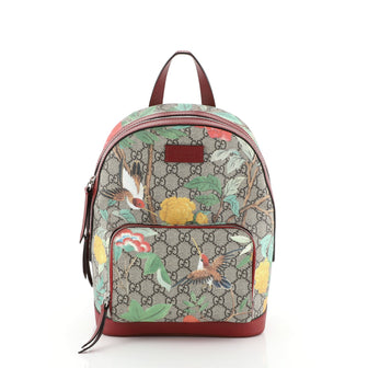 Gucci Zip Pocket Backpack Tian Print GG Coated Canvas Small