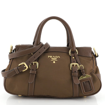 Prada Convertible Belted Satchel Tessuto with Leather Medium