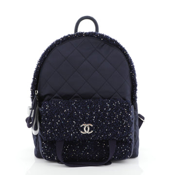 Chanel Astronaut Essentials Backpack Quilted Nylon with Tweed Medium