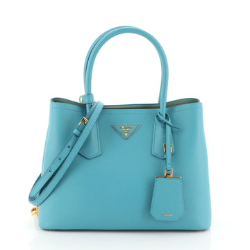 Prada Cuir Double Tote Saffiano Leather Small