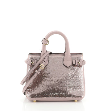 Banner Convertible Tote Sequin with Leather and House Check Canvas Baby