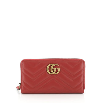 Gucci GG Marmont Zip Around Wallet Matelasse Leather 