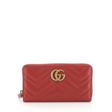 Gucci GG Marmont Zip Around Wallet Matelasse Leather 