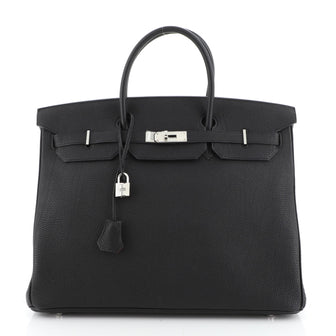 Hermes Birkin Handbag Bicolor Togo with Palladium Hardware 40