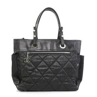 Chanel Biarritz Pocket Tote Quilted Coated Canvas Large