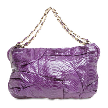 Zagliani Shoulder Bag with Chain Strap Python