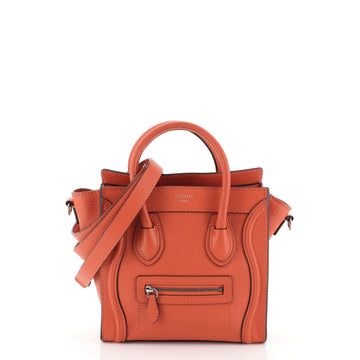 Celine Luggage Handbag Grainy Leather Nano