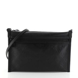 Louis Vuitton Double Flat Messenger Bag Monogram Shadow Leather 