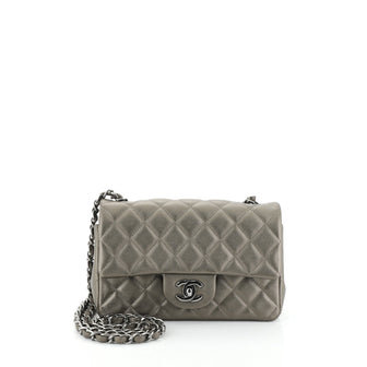 Chanel Classic Single Flap Bag Quilted Caviar Mini