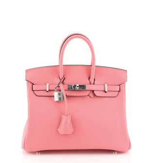 Hermes Birkin Handbag Pink Swift with Palladium Hardware 25