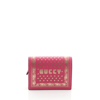 Gucci Bifold Wallet Limited Edition Printed Leather 