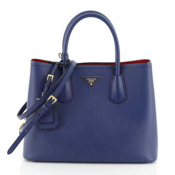 Prada Cuir Double Tote Saffiano Leather Small