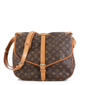 Louis Vuitton Saumur Handbag Monogram Canvas 35