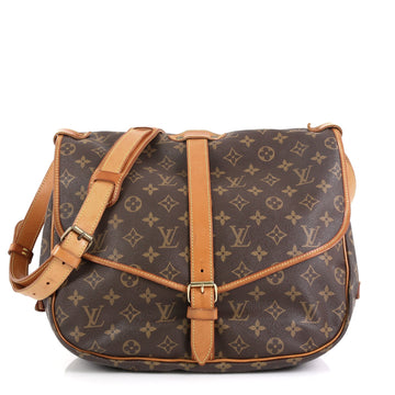 Louis Vuitton Saumur Handbag Monogram Canvas 35