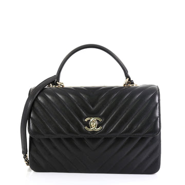 Chanel Trendy CC Top Handle Bag Chevron Lambskin Medium