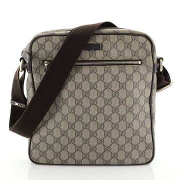 Gucci Front Zip Messenger GG Coated Canvas Medium
