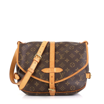 Louis Vuitton Saumur Handbag Monogram Canvas 30