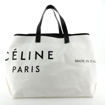 Celine Made In Tote Canvas with Leather Large